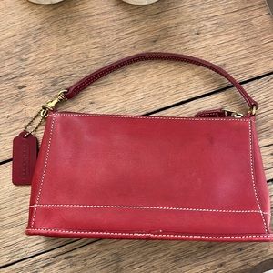 Red leather vintage coach bag